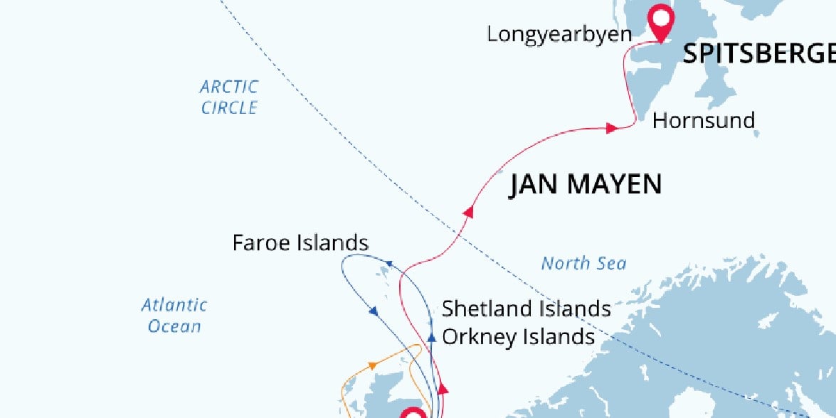 British Isles Cruises map route